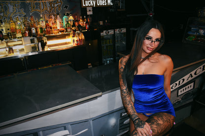 Royal Blue Velvet Dress