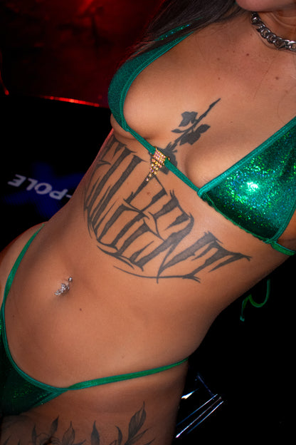 Emerald Holographic & Bling Micro Bikini