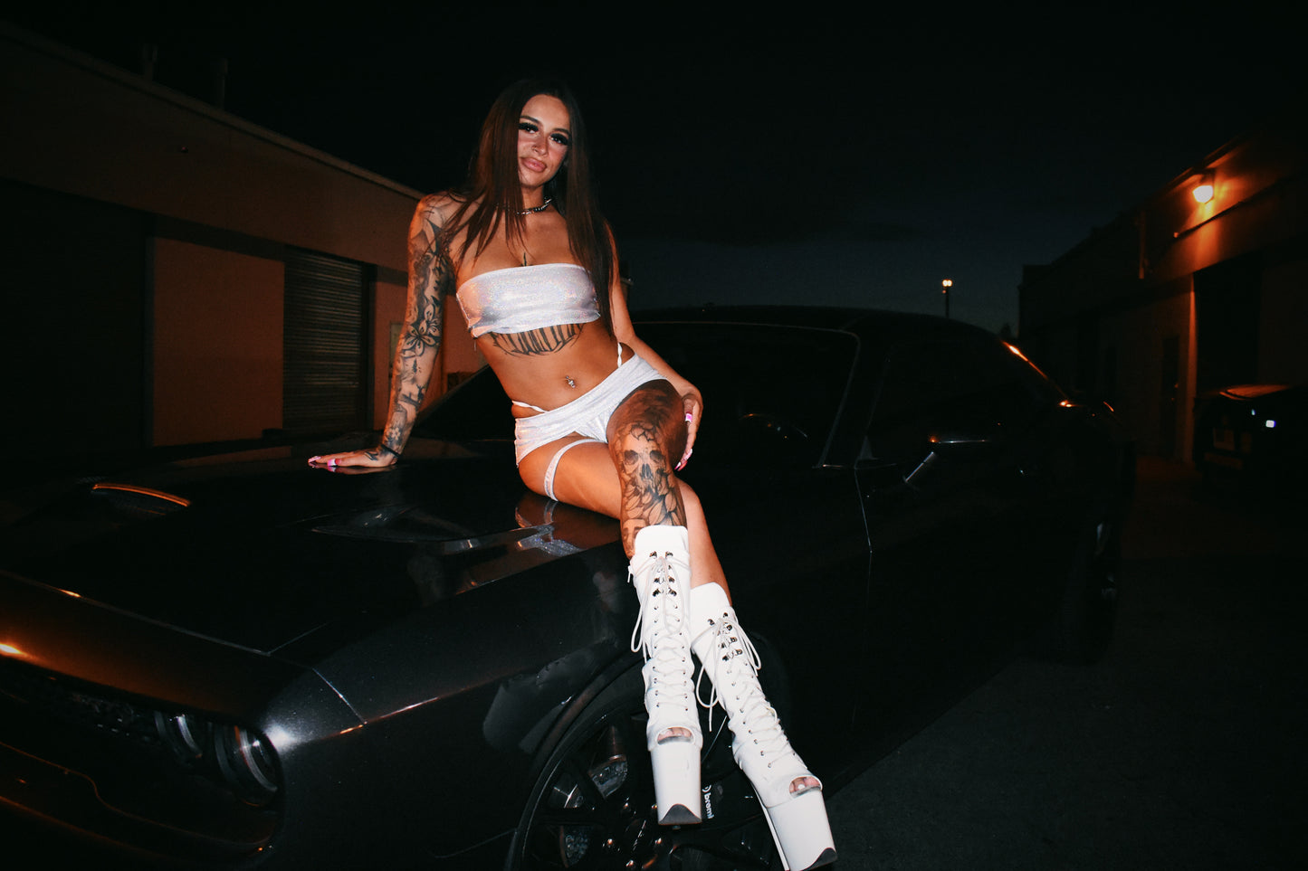 White Holographic Mini Skirt
